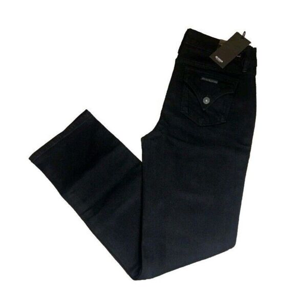 HUDSON Straight Stretch Denim Jeans 8/29 Flap Pocket Slim Fit Mid-Rise Black - Picture 3 of 10